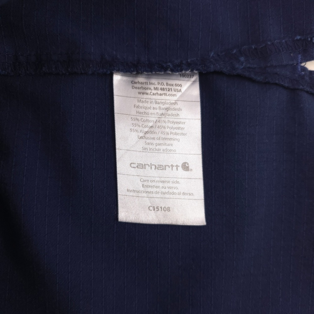 Carhartt Mens Scrub Top‎ Medium Navy Blue Ripstop V-Neck Chest Pocket - Picture 12 of 12